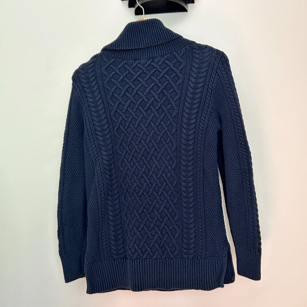 Banana Republic Navy Blue Cable Knit Women's Turtleneck Sweater - Small - Picture 5 of 7